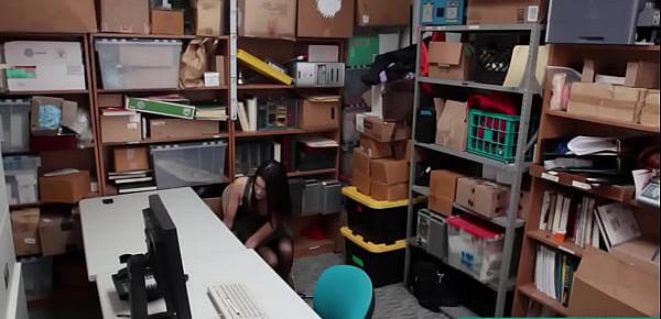  Hot Girl Shoplifter in Lingerie Fucked by Guard at Office - Eden Sin